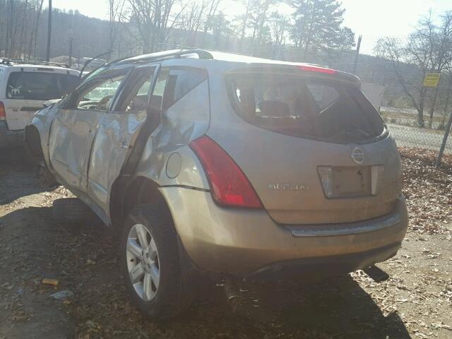 JN8AZ08W97W640447 - 2007 NISSAN MURANO SL GOLD photo 3