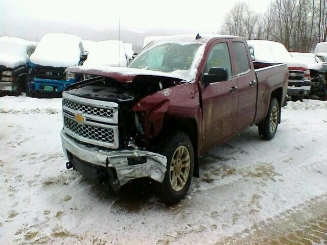 1GCVKREC8EZ323156 - 2014 CHEVROLET SILVERADO BURGUNDY photo 2