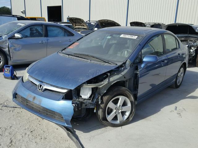 1HGFA16808L076128 - 2008 HONDA CIVIC EX BLUE photo 2