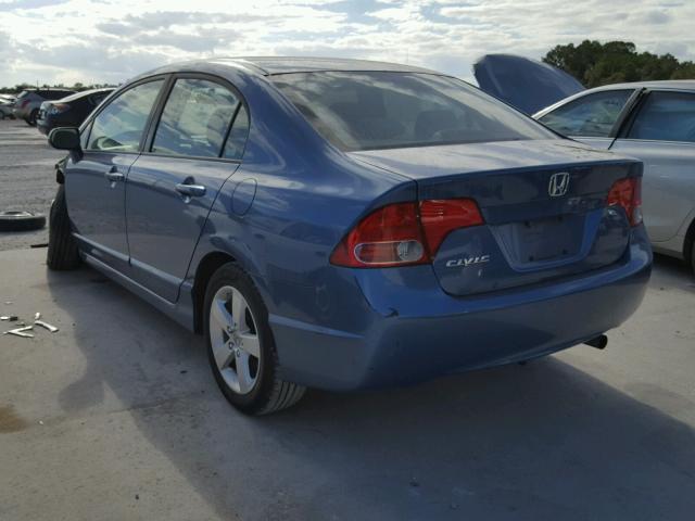 1HGFA16808L076128 - 2008 HONDA CIVIC EX BLUE photo 3