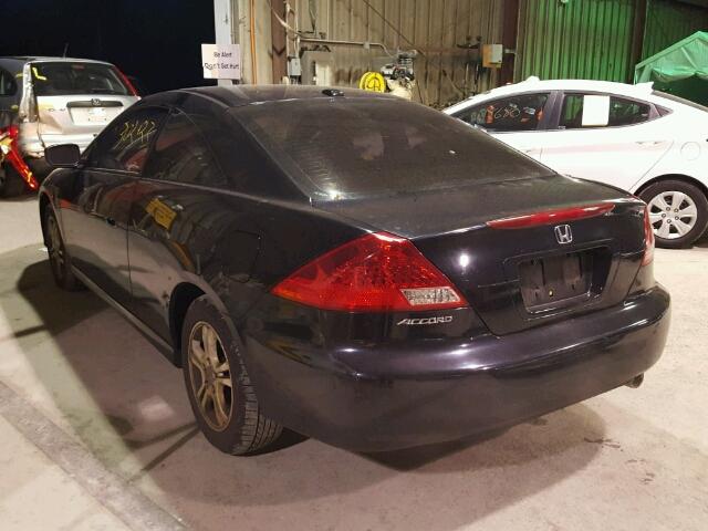 1HGCM72637A013861 - 2007 HONDA ACCORD EX BLACK photo 3