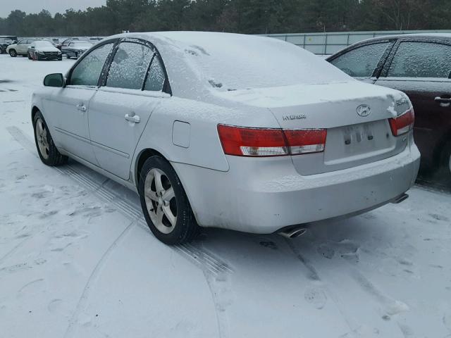 5NPEU46F96H035564 - 2006 HYUNDAI SONATA GLS SILVER photo 3