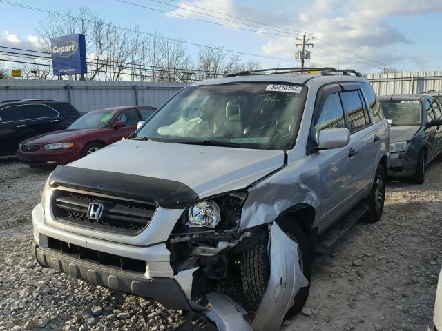 5FNYF18695B066359 - 2005 HONDA PILOT EXL SILVER photo 2