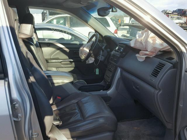 5FNYF18695B066359 - 2005 HONDA PILOT EXL SILVER photo 5