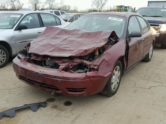 1FAFP53255A263141 - 2005 FORD TAURUS SE MAROON photo 2