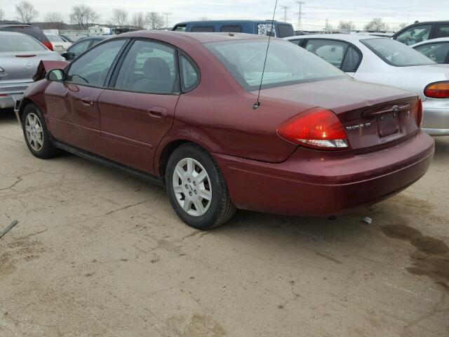 1FAFP53255A263141 - 2005 FORD TAURUS SE MAROON photo 3