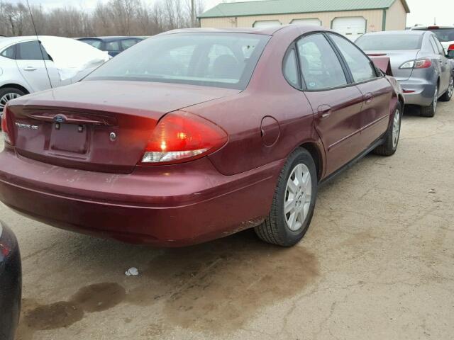 1FAFP53255A263141 - 2005 FORD TAURUS SE MAROON photo 4