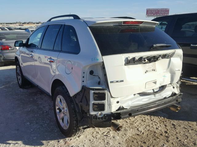 2FMDK3JC1BBB34731 - 2011 FORD EDGE SEL WHITE photo 3