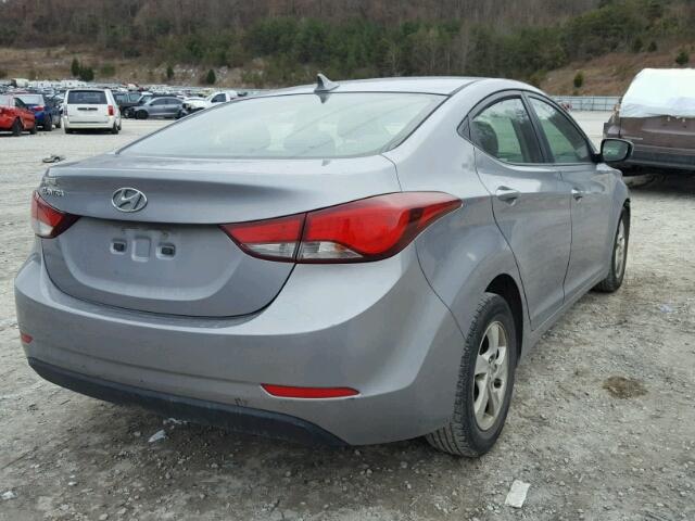 KMHDH4AEXEU169420 - 2014 HYUNDAI ELANTRA SE SILVER photo 4