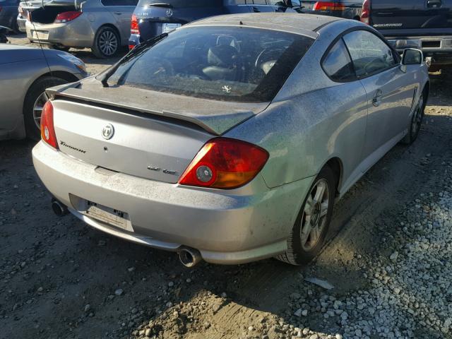 KMHHN65F13U022960 - 2003 HYUNDAI TIBURON GT SILVER photo 4