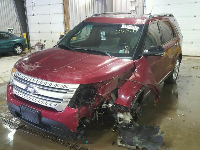 1FM5K8D81DGA35783 - 2013 FORD EXPLORER X RED photo 2