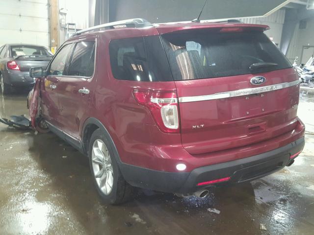 1FM5K8D81DGA35783 - 2013 FORD EXPLORER X RED photo 3