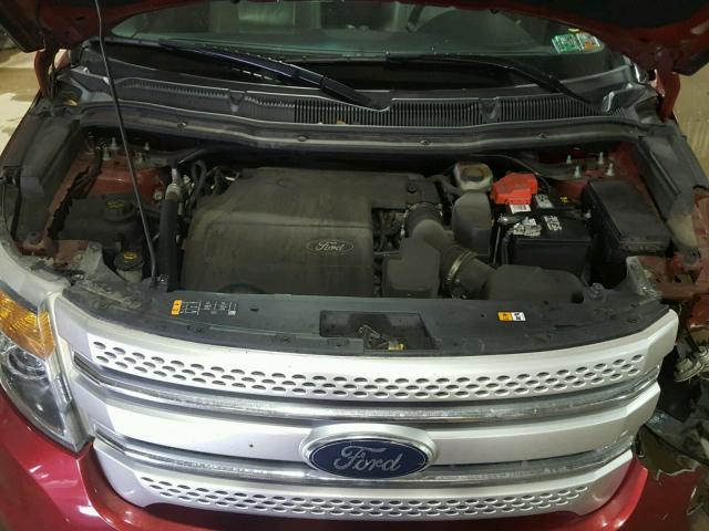 1FM5K8D81DGA35783 - 2013 FORD EXPLORER X RED photo 7