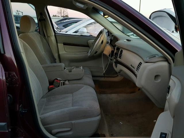 2G1WF52E439131983 - 2003 CHEVROLET IMPALA BURGUNDY photo 5