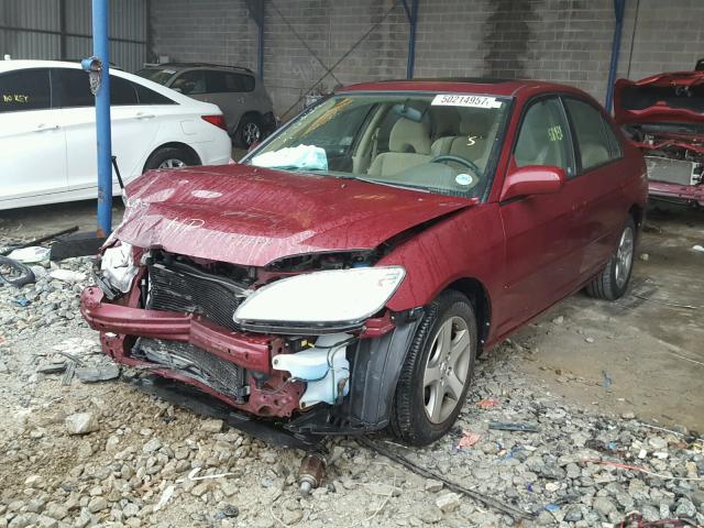 1HGES26754L016362 - 2004 HONDA CIVIC EX 勃艮第红 照片 2