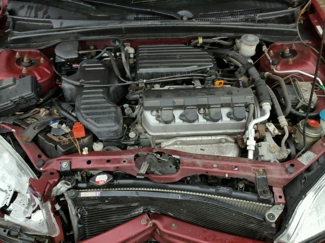 1HGES26754L016362 - 2004 HONDA CIVIC EX BURGUNDY photo 7