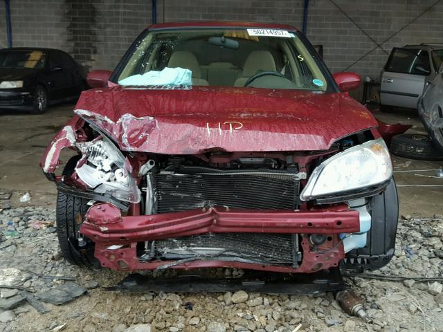 1HGES26754L016362 - 2004 HONDA CIVIC EX BURGUNDY photo 9