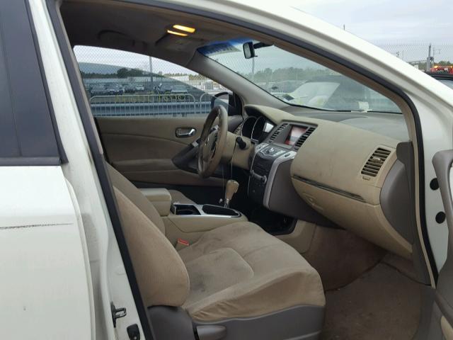 JN8AZ18WX9W125921 - 2009 NISSAN MURANO S WHITE photo 5