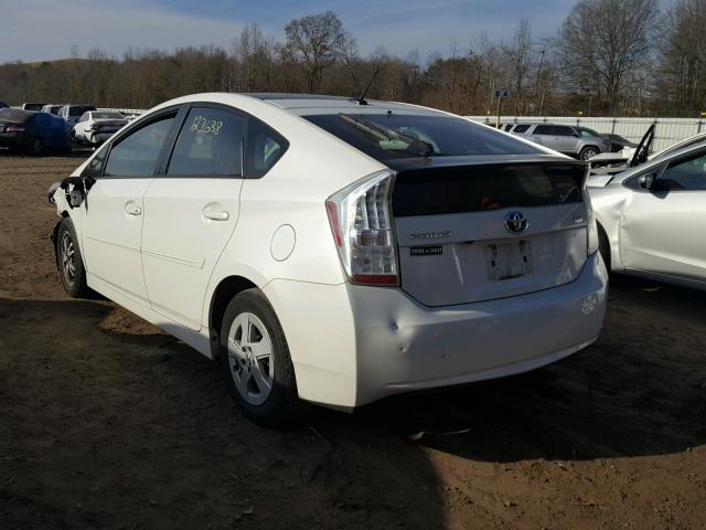 JTDKN3DU7B5349218 - 2011 TOYOTA PRIUS WHITE photo 3