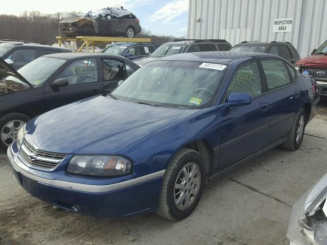 2G1WF52E249191648 - 2004 CHEVROLET IMPALA BLUE photo 2