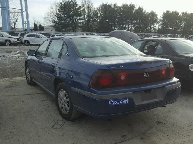 2G1WF52E249191648 - 2004 CHEVROLET IMPALA BLUE photo 3