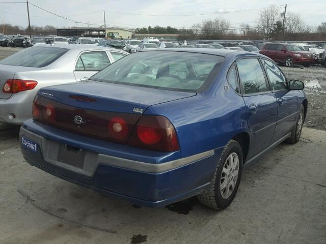 2G1WF52E249191648 - 2004 CHEVROLET IMPALA BLUE photo 4