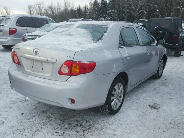 2T1BU40E89C103492 - 2009 TOYOTA COROLLA BA SILVER photo 4