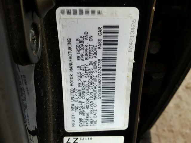 5Y2SL65827Z424738 - 2007 PONTIAC VIBE BLACK photo 10