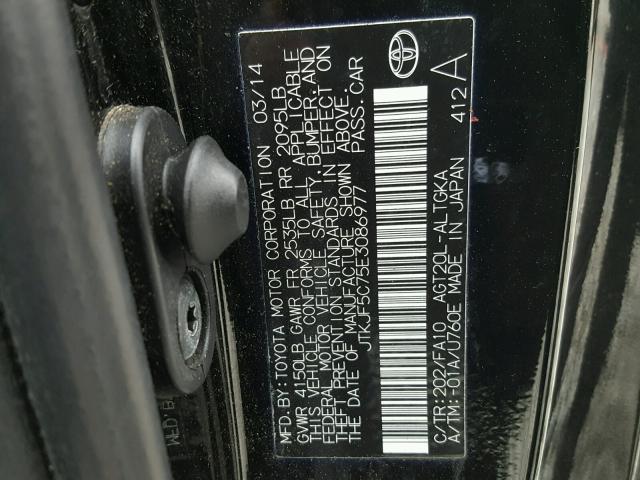 JTKJF5C75E3086977 - 2014 TOYOTA SCION TC 黑色 照片 10