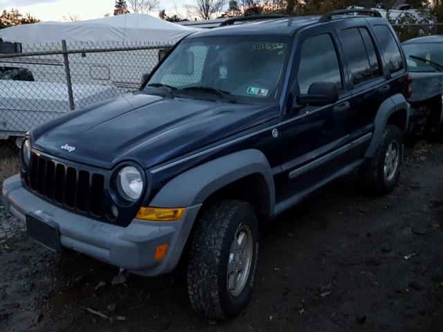 1J4GL48K76W119800 - 2006 JEEP LIBERTY SP BLUE photo 2