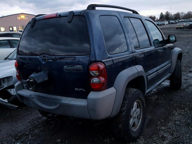 1J4GL48K76W119800 - 2006 JEEP LIBERTY SP BLUE photo 4