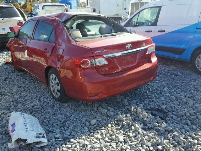 5YFBU4EE6DP182565 - 2013 TOYOTA COROLLA BA RED photo 3