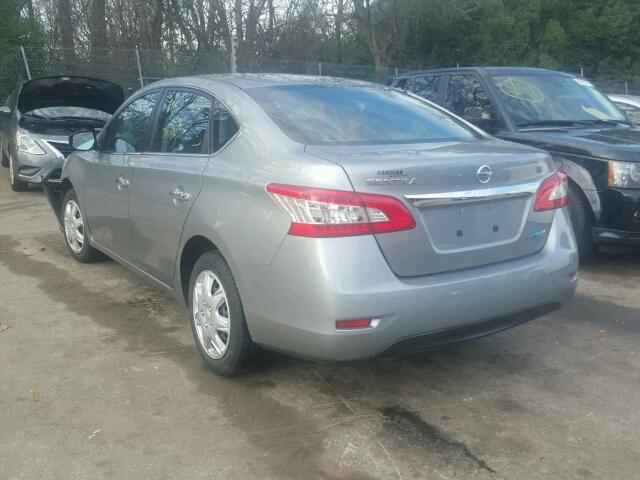 3N1AB7AP8EL616450 - 2014 NISSAN SENTRA S SILVER photo 3