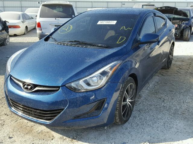 KMHDH4AE0EU212937 - 2014 HYUNDAI ELANTRA SE BLUE photo 2