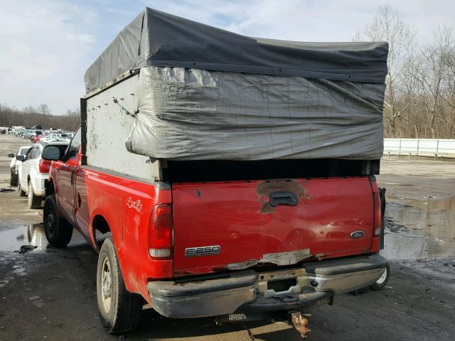 1FTNF21555EA96681 - 2005 FORD F250 SUPER RED photo 3