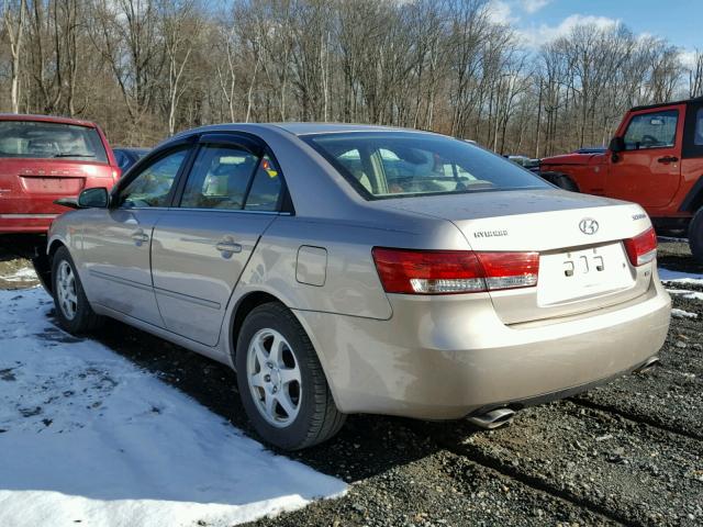 5NPEU46F06H154037 - 2006 HYUNDAI SONATA GLS GOLD photo 3