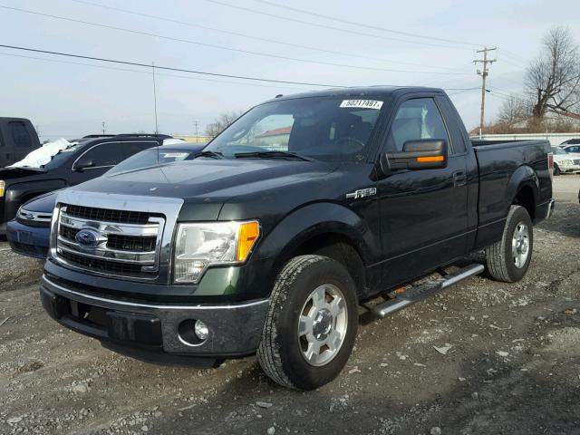 1FTMF1CMXDFC84938 - 2013 FORD F150 GREEN photo 2