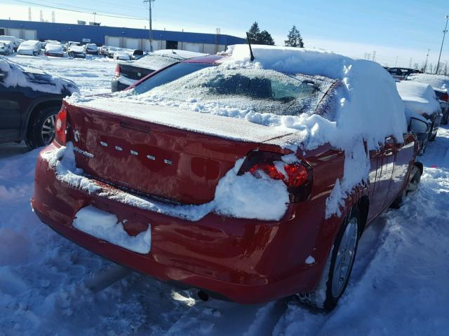 1C3CDZAB3DN689437 - 2013 DODGE AVENGER SE RED photo 4