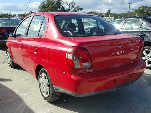 JTDBT123020256770 - 2002 TOYOTA ECHO RED photo 3