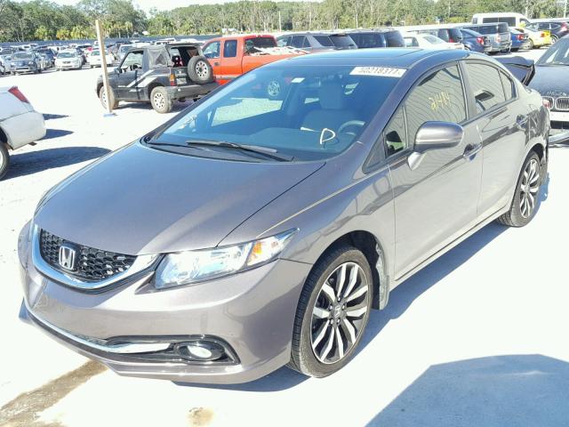 19XFB2F97FE011454 - 2015 HONDA CIVIC EXL GRAY photo 2