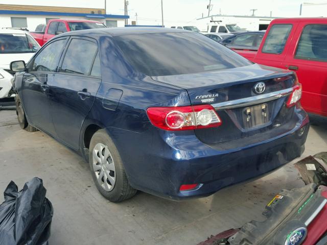 5YFBU4EE7DP174832 - 2013 TOYOTA COROLLA BA BLUE photo 3