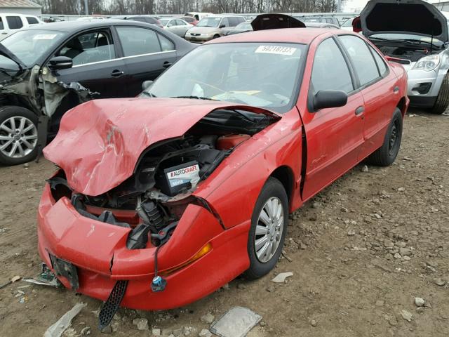 1G2JB5240W7522949 - 1998 PONTIAC SUNFIRE SE RED photo 2