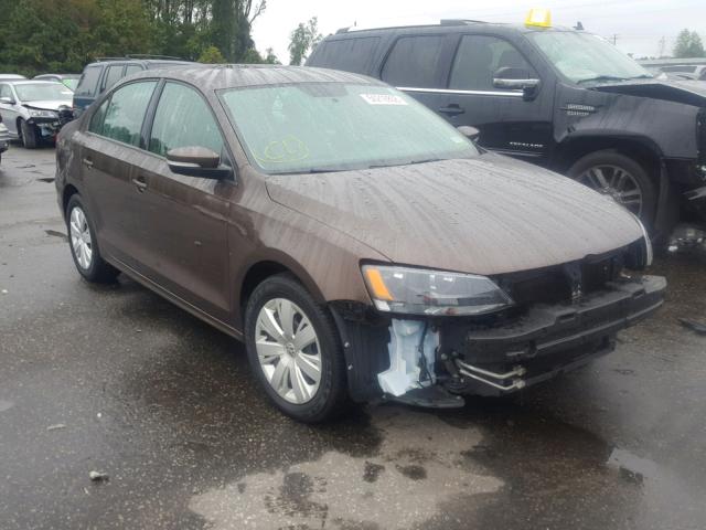 3VW2K7AJ8CM336626 - 2012 VOLKSWAGEN JETTA BASE BROWN photo 1
