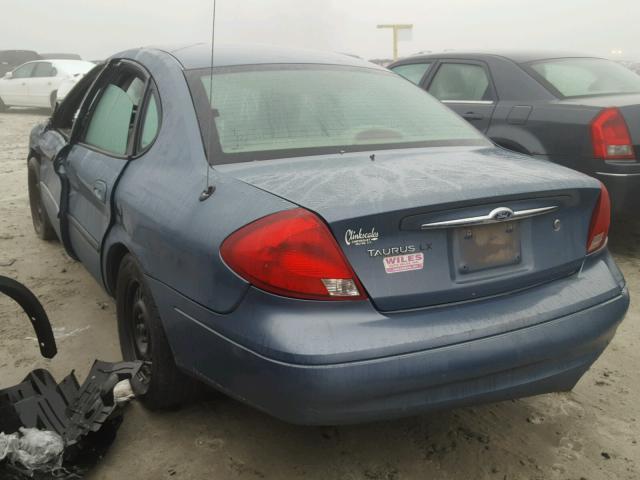 1FAFP52U71A143290 - 2001 FORD TAURUS LX BLUE photo 3