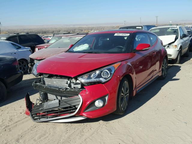 KMHTC6AE7GU295775 - 2016 HYUNDAI VELOSTER T RED photo 2