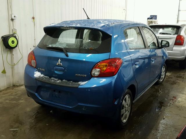 ML32A4HJ7FH038669 - 2015 MITSUBISHI MIRAGE ES BLUE photo 4