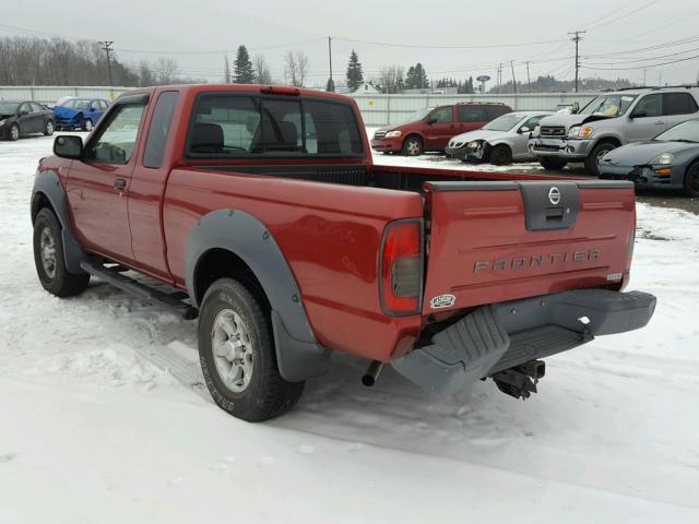 1N6ED26Y21C311669 - 2001 NISSAN FRONTIER K RED photo 3