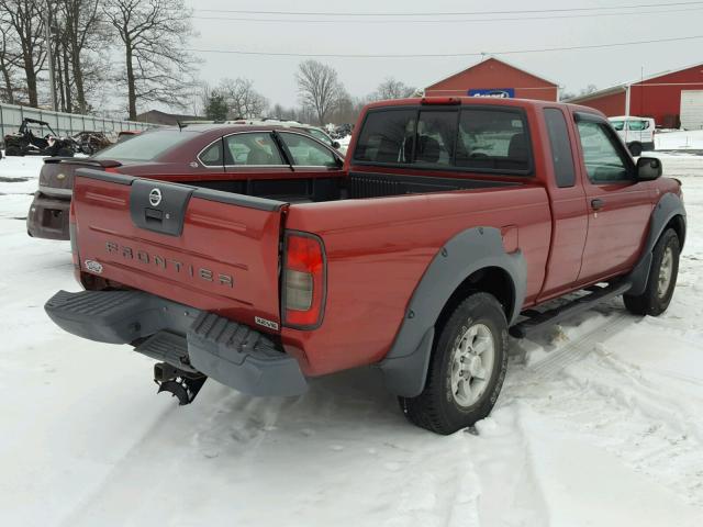 1N6ED26Y21C311669 - 2001 NISSAN FRONTIER K RED photo 4