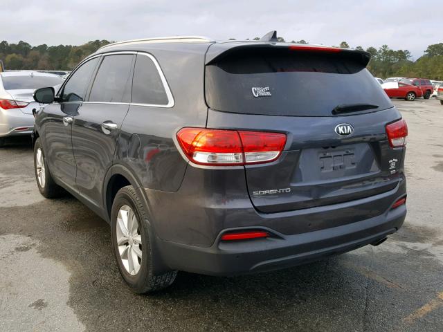 5XYPG4A31GG051148 - 2016 KIA SORENTO LX GRAY photo 3