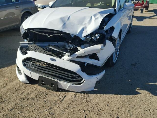 3FA6P0LU5ER253302 - 2014 FORD FUSION SE WHITE photo 9